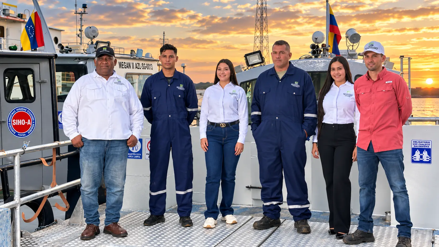 Equipo de TRANSFERSINCA a bordo de una embarcación en el Lago de Maracaibo