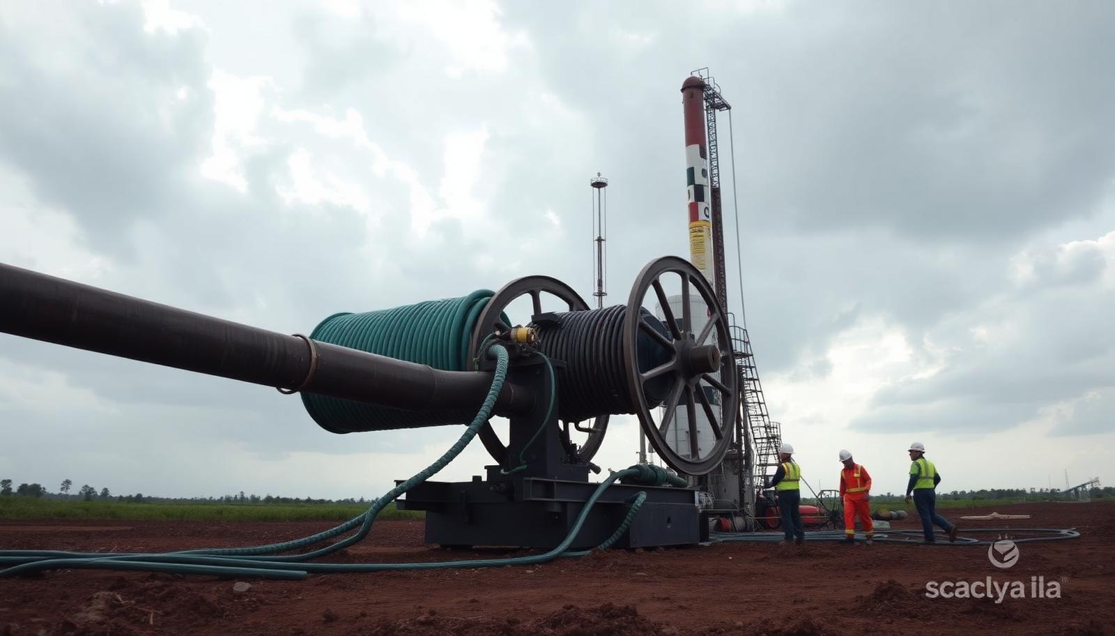 Unidad de coiled tubing operando en un pozo